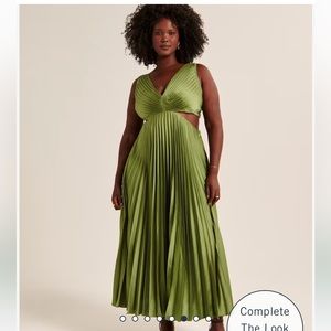 Green Pleated Dress